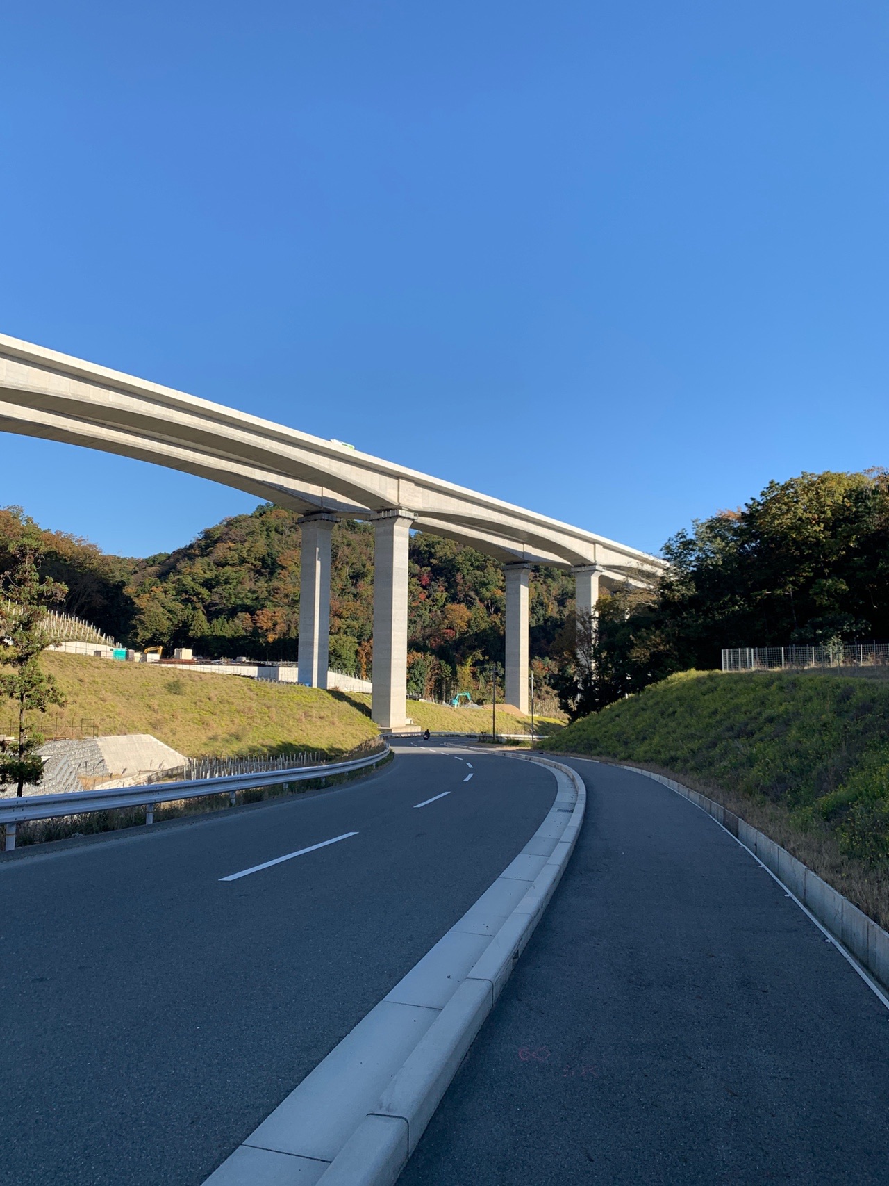 道路の上を横切る高速道路の高架