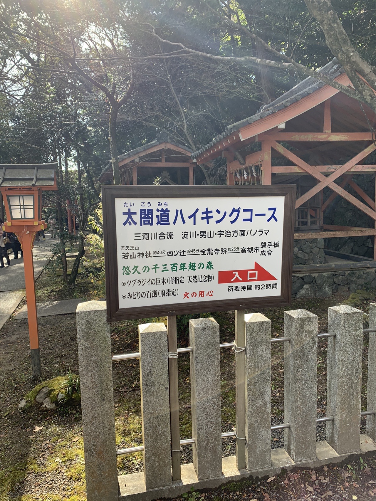 「太閤道ハイキングコース」と書かれた案内板