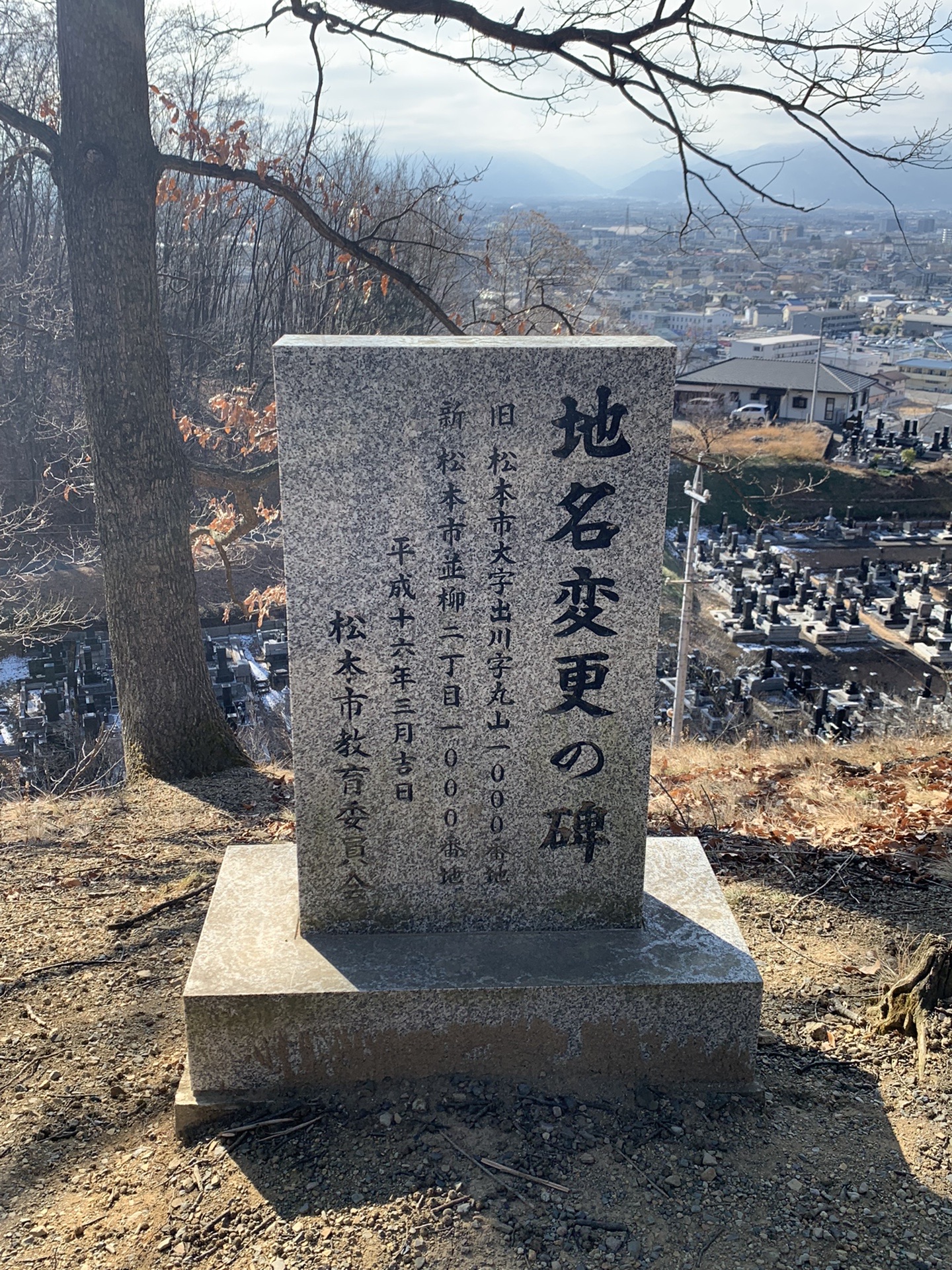 弘法山の地名変更の碑