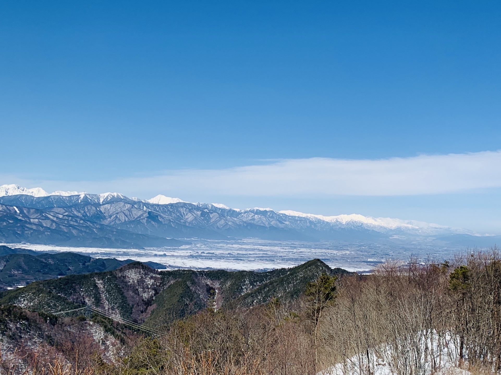 霧訪山から見た北アルプスの全景