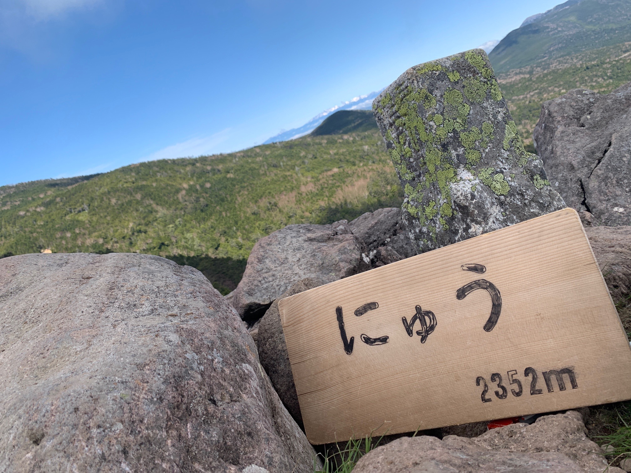 ニュウの山頂標識 2352m