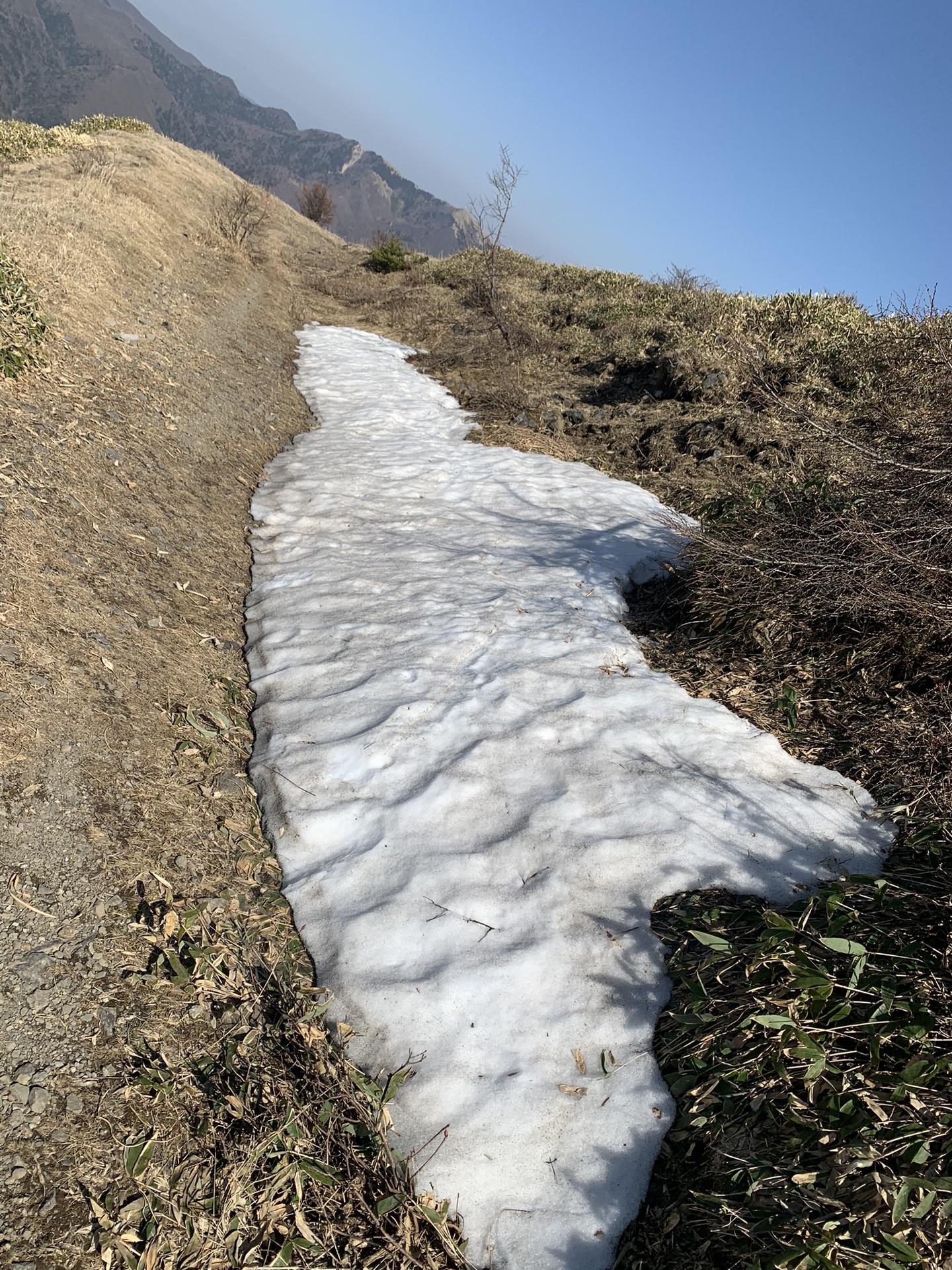 鉢伏山付近に残る雪